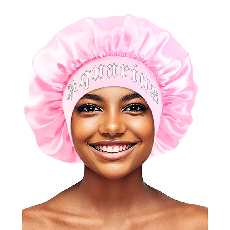 Satin Hair Bonnet - New 12 Zodiac Solid Color Sleep