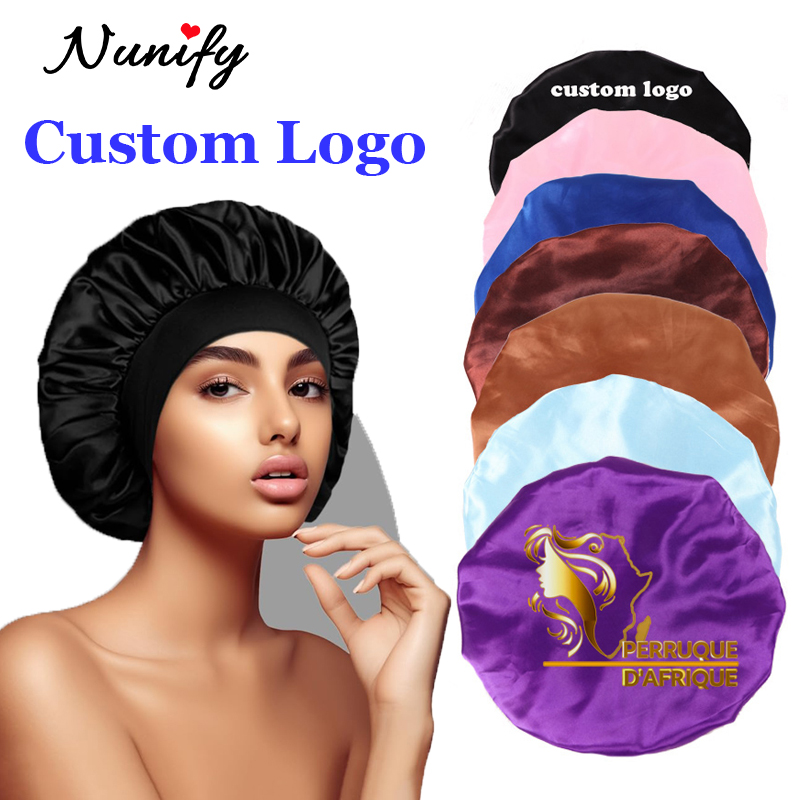 Satin Hair Bonnet - 10Pcs Custom Logo Satin Bonnet With