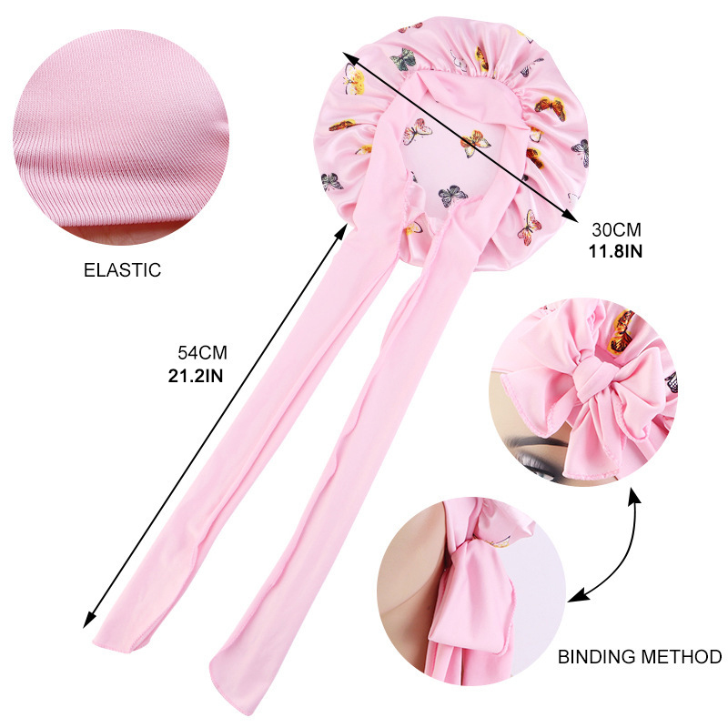New Flower print Silky Bonnet  - đánh giá và giá Satin Hair Bonnet
