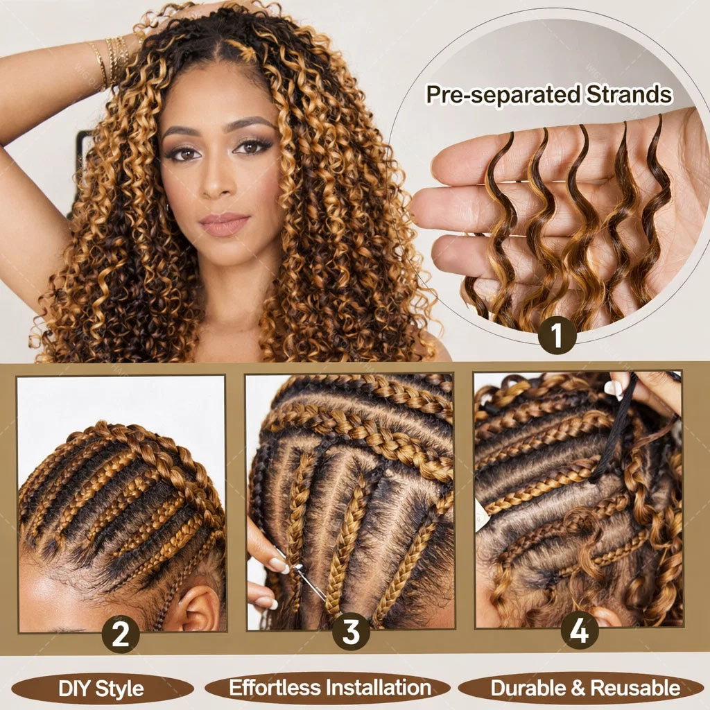 P427 Highlight Burmese Curly F - đánh giá và giá Crochet Braiding Hair
