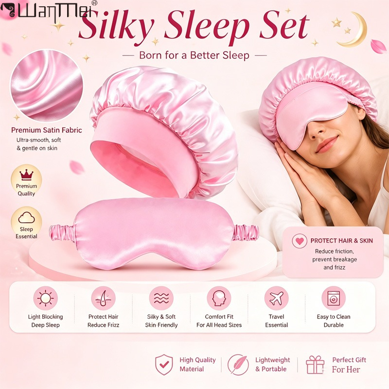  Satin Bonnet Sleep Eye Mask  - đánh giá và giá Hair Care Set