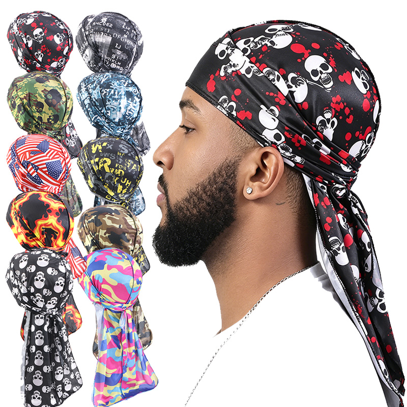 3PCS Fashion Long Tail Durag C - đánh giá và giá Satin Hair Bonnet