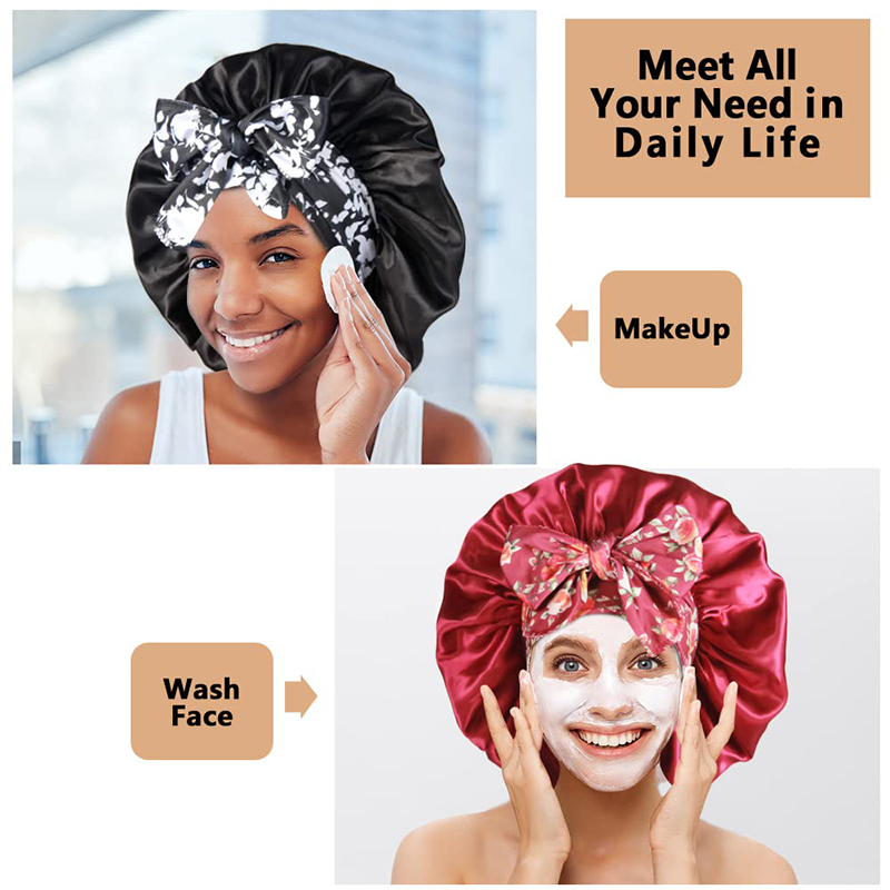 2PCS/LOT Boho Printed Headband - đánh giá và giá Satin Hair Bonnet